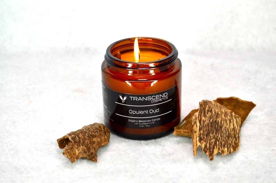 Opulent Oud Organic Beeswax Candle - Image 1 of 3