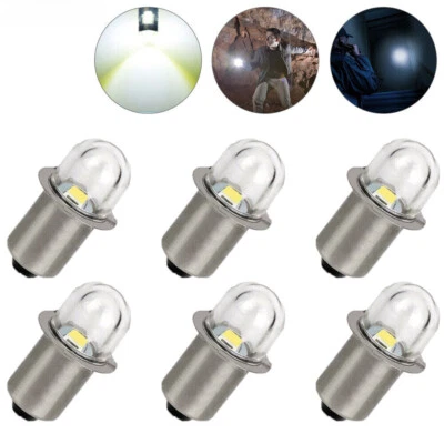 GLOFE 6Pcs P13.5S 18V White LED Flashlight Lights For Ryobi P700 P703 P704 FL1800