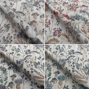 Vintage Garden Cotton Rich Linen Look Curtain Furnishing Upholstery Fabric - Picture 1 of 25