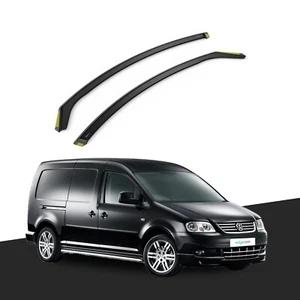 VW Caddy MK3 & MK4 2004-2020 2 Door Van Wind Deflectors 2pc Tinted - Picture 1 of 10