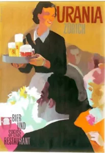 Original vintage poster URANIA ZURICH BEER RESTAURANT 1951 - Picture 1 of 1