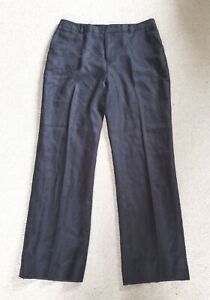 Womens Pants-LAUREN RALPH LAUREN-black 100% linen lined straight leg-10P