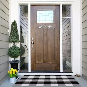 joybest Buffalo Plaid Doormats Rug 27.5 x 43 Inches Black and White Checkered... - Picture 1 of 6