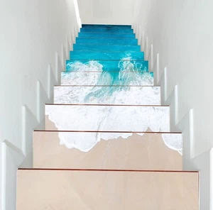 3D Sea Beach G136 Stair Risers Decoration Photo Mural Vinyl Decal Wallpaper E - Picture 1 of 6