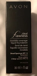 Avon Ideal Flawless Invisible Coverage Liquid Foundation Creamy Natural SPF 15 - Picture 1 of 2