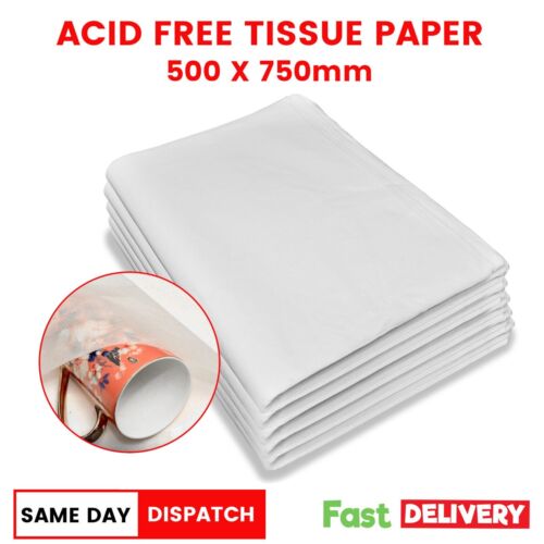 White Acid Free Tissue Paper High Quality Large Gift Wrapping Sheets 500x750mm
