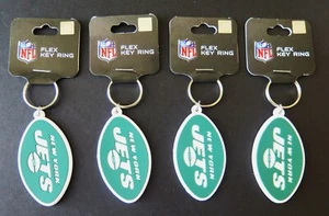 FOUR (4) NEW YORK JETS, FLEXIBLE KEY RINGS FROM WINCRAFT - Picture 1 of 2