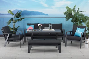 Lounge Set Garnitur X X L Gardissimo Merida Sitzgruppe Gartenmöbel Gruppe Alu - Bild 1 von 12