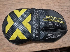 Cubierta de cabeza putter mazo redondo para palo de golf Scotty Cameron Phantom X negra usada - Imagen 1 de 2