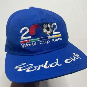 Vintage 2002 Korea World Cup Soccer/Football Blue Embroidered Adjustable Hat/Cap - Picture 1 of 8