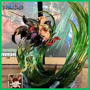 ✅ Figurine One Piece Roronoa Zoro 24cm PVC Statue Anime Décoration Lumineuse - Foto 1 di 6