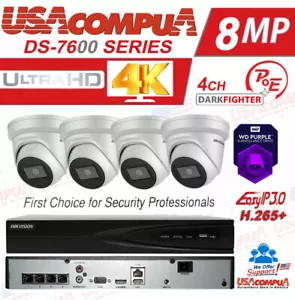 Hikvision 4K 4CH 4PoE CCTV Security Camera Darkfighter 8MP DS-2CD2385G1-I IP Lot - Picture 1 of 12