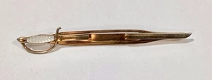 Vintage Swank Gold Tone Officer Cutlass Sword Handle Tie Bar Clip - Picture 1 of 4