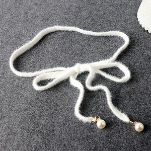 Cinturón tejido con cuentas dama cintura cinta lazo ajustado para suéter jersey retro - Imagen 1 de 28