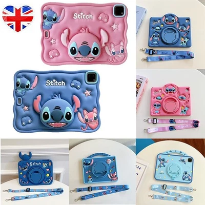 Lilo Stitch Stand Case Silicone Cover Strap For iPad7/8/9/10thAir10.2''10.9'' UK - Image 1 of 4