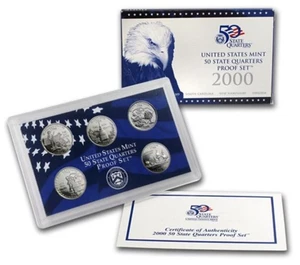 2000 State Quarter Clad Proof Set U.S. Mint Packaging OGP COA - Picture 1 of 3