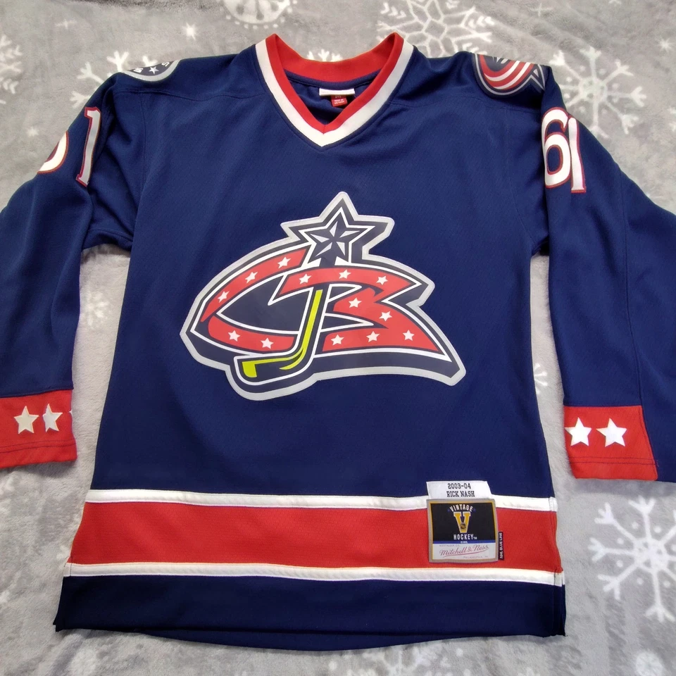 Camiseta deportiva Mitchell & Ness Rick Nash Columbus azul para hombre M NHL línea azul rara Foto 1 de 4