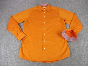 Eton Shirt Mens 16.5 42 Orange Contemporary Contrast Cuff 3000 00310 Long Sleeve - Picture 1 of 11