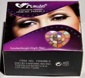 Amuse Lidschatten Puder Palette FK9486-3 Fashion 24 Farben Herz 22 g versiegelt Neu mit Etikett - Bild 1 von 4