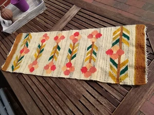 Wunderbarer Handgewebter Vintage Tischläufer Läufer beige Danish Design 36x98 cm - Bild 1 von 4