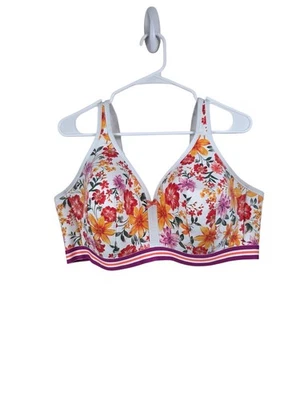Sujetador Lane Bryant ligeramente forrado sin alambre estampado floral talla 42DD NUEVO SIN ETIQUETAS Foto 1 de 4