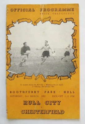 HULL CITY v CHESTERFIELD 1950/1951 *VG Condition Football Programme* - Image 1 of 2
