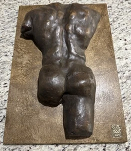 Male Nude Bronze FinishRelief Plaque Wall Art Mac Design Sid Dickens Arrangeable - Picture 1 of 10