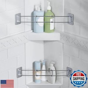 RV Shower Corner Storage Bar, 7.5-13.4 inches Adjustable Stainless Steel Rod - Picture 1 of 5