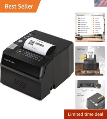 Thermal Receipt Printer, 80mm USB/Ethernet POS QR Code Printer with Auto Cutt... - Изображение 1 из 4