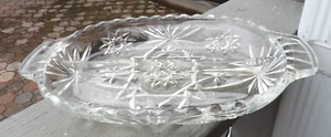 Vintage EAPG Clear Glass Star of David 10" Divided Relish Dish Early American - Picture 1 of 4