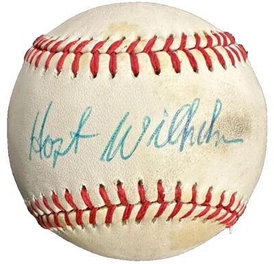 Hoyt Wilhelm Autographed Official National League Baseball HOF JSA - Image 1 of 4