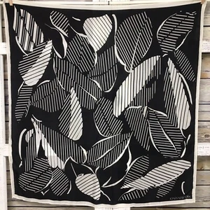 Jones New York JNY Silk Scarf Black White Modernist Leaves 21.5” Square - Picture 1 of 13