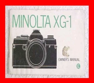 MINOLTA MODELL XG-1 XG 1 35MM KAMERA BESITZER ANLEITUNG BROSCHÜRE KOSTENLOSER VERSAND - Bild 1 von 1