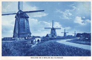 CPA PAYS BAS MOLENS DE 6 WIELEN BIJ ALKMAAR - Picture 1 of 1