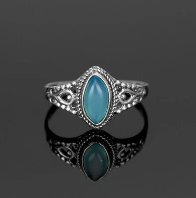 Marquise 925 Sterling Silver Labradorite Ruby Gemstone Ladies Ring Jewellery  - Image 1 of 3