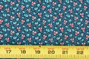 35" Long, Vintage, Pink & Blue Calico on Navy Stiffer Cotton, Cranston, P7479 - Picture 1 of 7