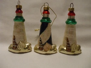Adorno de vidrio de mercurio soplado 3 FAROS colorido con brillo - Imagen 1 de 8