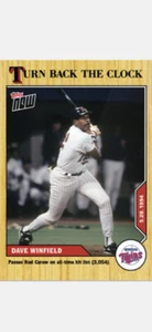 SCHEDA 2020 TOPPS NOW TURN BACK THE CLOCK MINNESOTA TWINS DAVE WINFIELD #59 - Foto 1 di 2