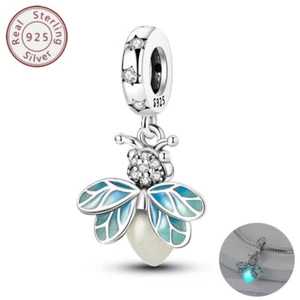 PANDACH Sommer Nacht Glühwürmchen Charm Anhänger 925 Silber DIY Schmuck Geschenk - Bild 1 von 6
