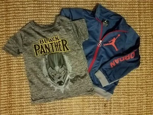 Chaqueta Air Jordan Niños Pequeños Cremallera Completa Talla 4T Azul Marvel Negro Pantera Camiseta - Imagen 1 de 12