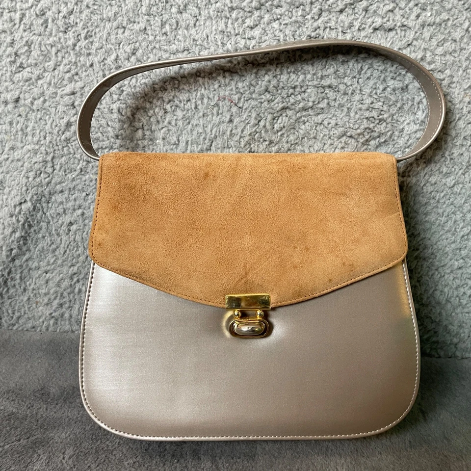 De Colección Life Stride Bolso de Mano Mujer Cartera Plateado Caramelo Bloqueo Giratorio Años 60 Foto 1 de 4