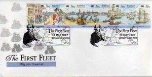 Australia FDC -1024up - First Fleet -Departure - 1987 - Set of 5 - Picture 1 of 1