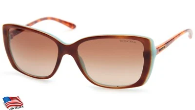 НОВЫЙ TIFFANY & Co TF4079 8164/3B коричневый синий / коричневый линзы солнцезащитные очки 57-16-140  - Изображение 1 из 4