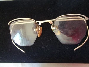 Occhiali da vista vintage 1/10 12KGF GF tono oro montatura bordo superiore con custodia - Foto 1 di 7