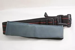 BLACK WITH RED STRIPE CANVAS CAMERA OR CARRY-ON SHOULDER BAG STRAP - Picture 1 of 2