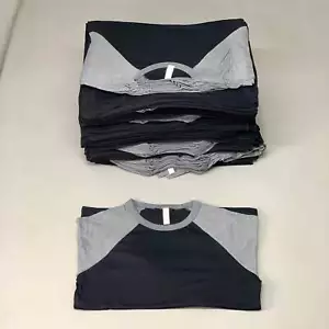 BELLA + CANVAS (12-PACK) Unisex 3/4 Baseball Tees SZ M Black/Heather (New) - Picture 1 of 8