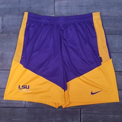 NIKE Dri-Fit LSU Tigers Football Shorts Men's Size XL Purple Yellow  - Image 1 of 4
