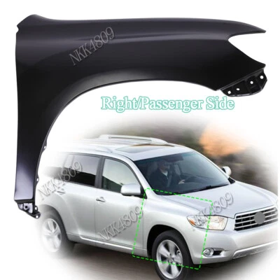 For 2008-2010 Toyota Highlander Front Passenger Side Fender Primed Black Steel - Image 1 of 4
