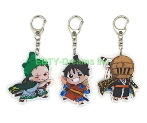 Set of 3 Anime Acrylic Keychain Monkey D. Luffy Zoro Trafalgar Law v1 - Picture 1 of 2
