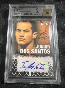 2010 TOPPS UFC ONYX JUNIOR DOS SANTOS AUTOGRAPH #/88 CIGANO BGS Mint 9 Auto 10 - Picture 1 of 2